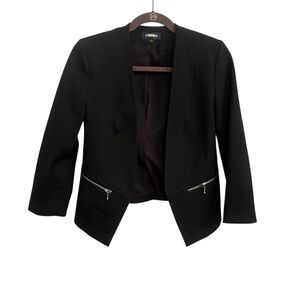 Express Black Women's Blazer with Zipper Accents